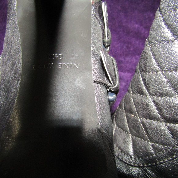 Nine West Aspida Black Quilted High Ankle Boots - Picture 5 of 7